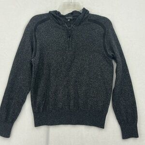 Club Monaco Men's Charcoal Half-Zip Hooded Sweater636